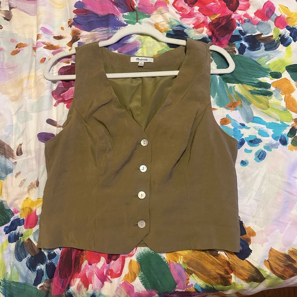 Madewell Katrina Crop Vest Top in Softdrape - Picture 2 of 5